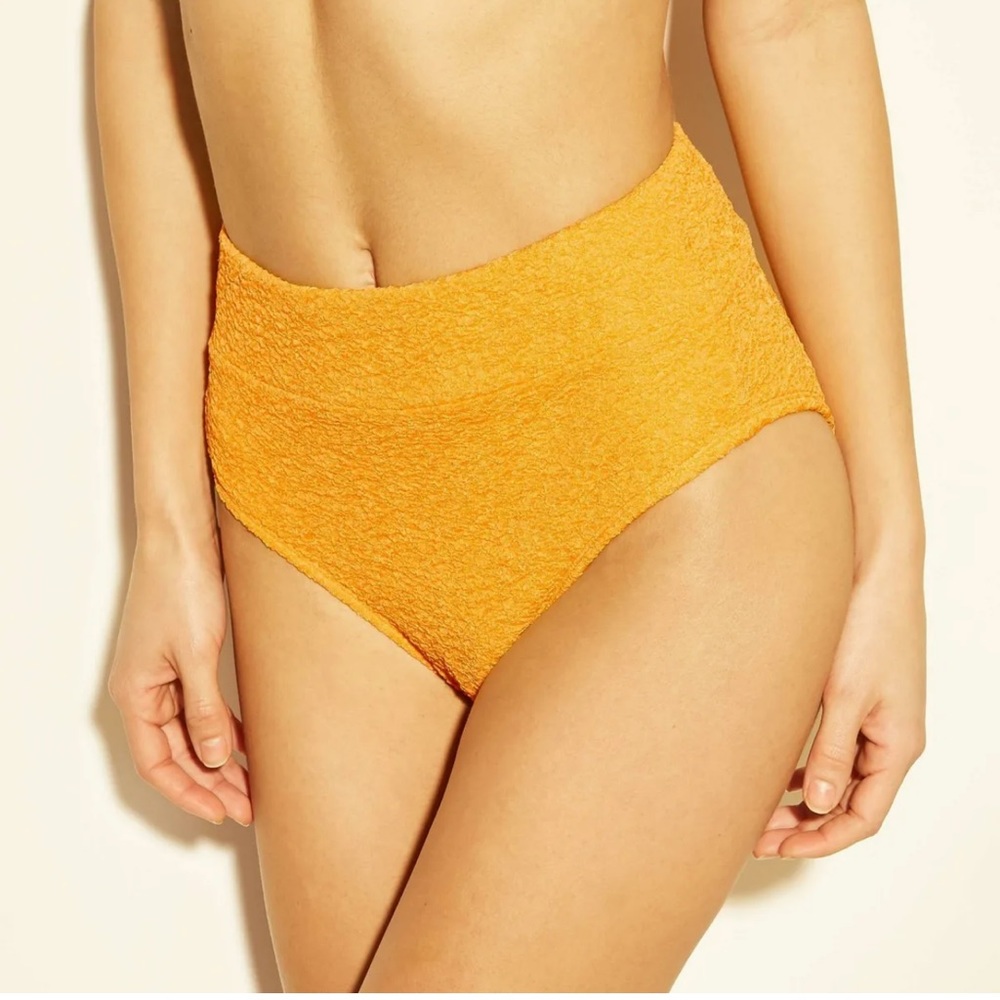 Yellow high waisted bikini bottoms
